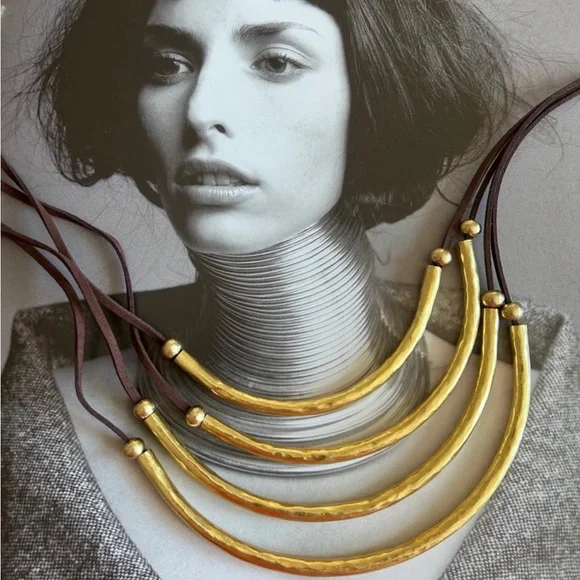 Nefertiti-Inspired, Italian-Designed Recycled Necklace. In stock April 10th. - Picture 2 of 4